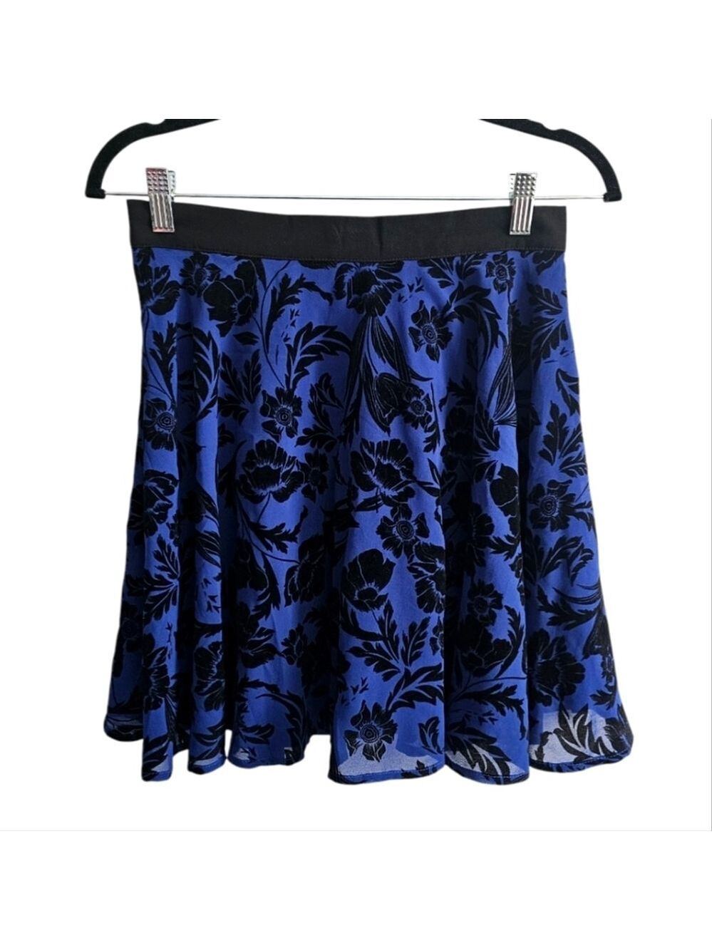 Strut & Bolt Blue Floral A Line Skirt Medium